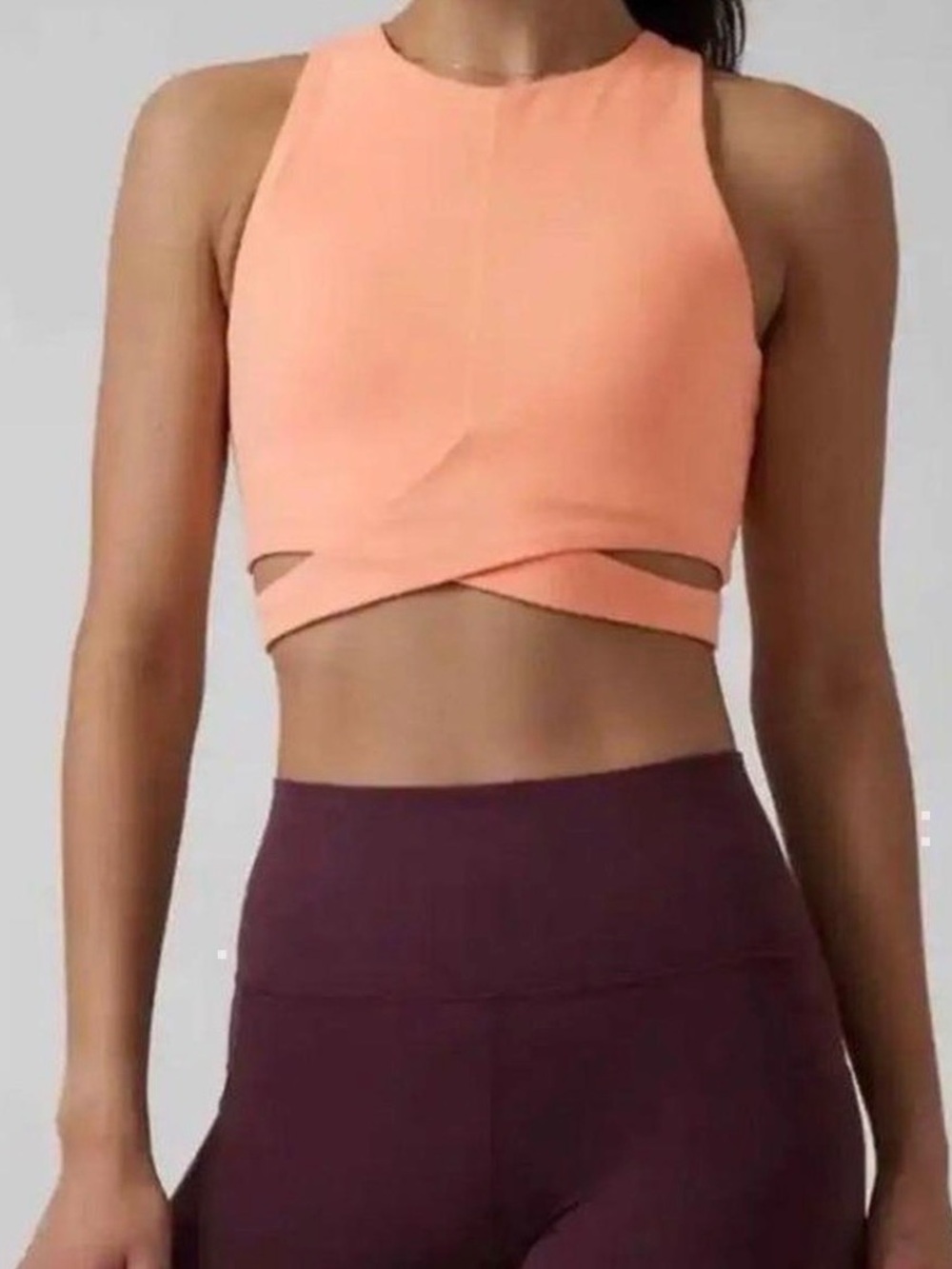 Athleta Peach Cross-Waist Crop Tank Top - Women Small